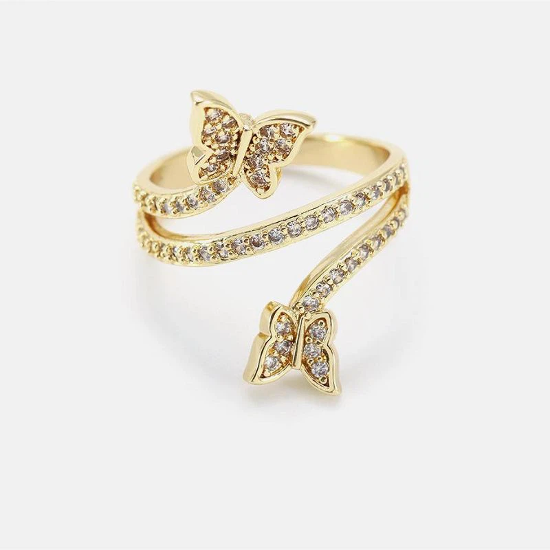 Красив пръстен с пеперуди, ръчно изработен