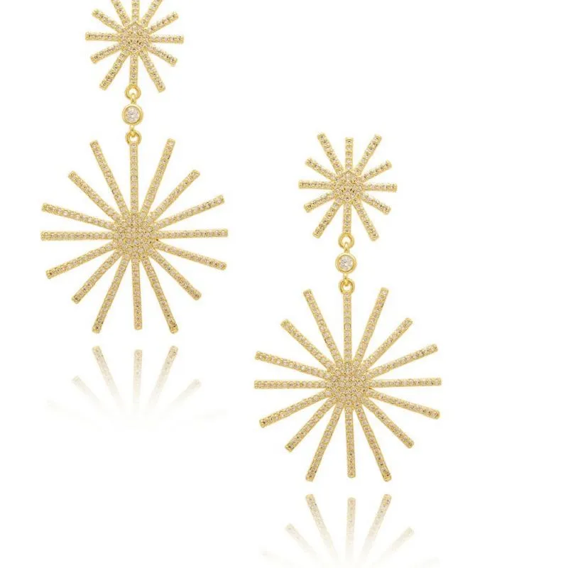 Висяща обеца Big Micro Pave