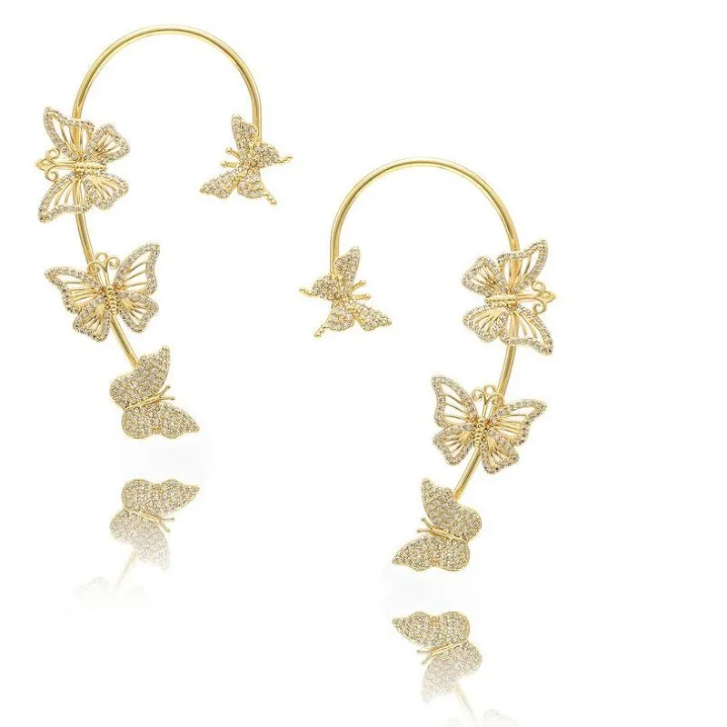 Позлатен маншет на обеца пеперуда