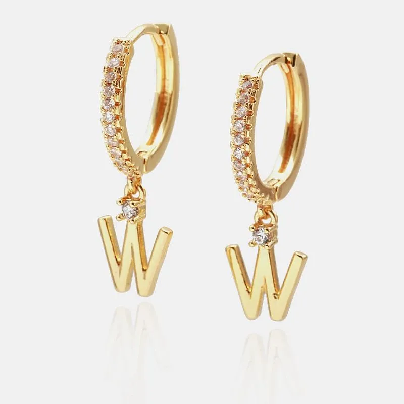 Висяща W начална обеца