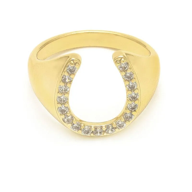 Моден дамски пръстен с U-образна форма