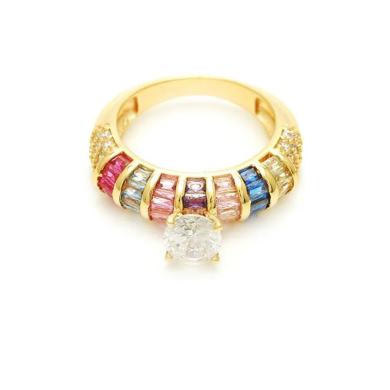 Смесен дизайн на дамски пръстен с циркон