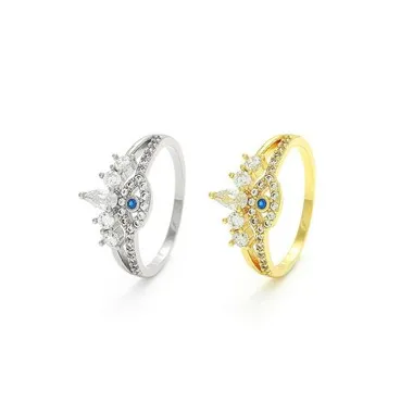 Позлатен сребърен пръстен Evil Eye