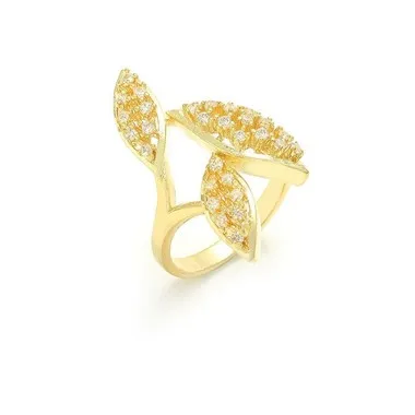 Сребърен пръстен с форма на листа